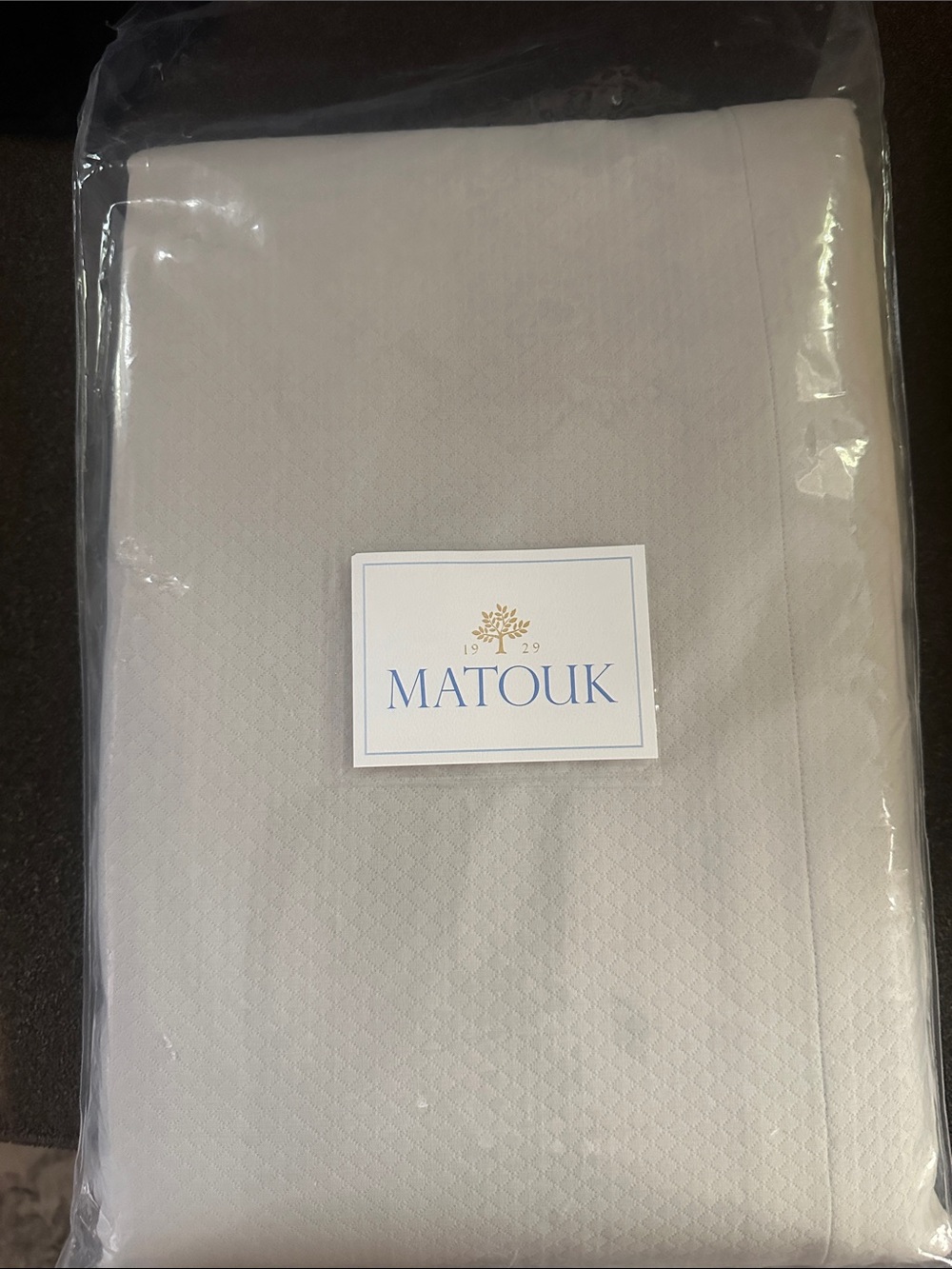 Matouk Elliot King Coverlet- Silver color 112 x 97